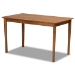 Baxton Studio Theresa Mid-Century Modern Greyish Beige Fabric Upholstered and Walnut Brown Finished Wood 5-Piece Dining Set - BSOBBT5390-Greyish Beige/Walnut-5PC Dining Set