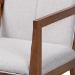 Baxton Studio Theresa Mid-Century Modern Greyish Beige Fabric Upholstered and Walnut Brown Finished Wood 5-Piece Dining Set - BSOBBT5390-Greyish Beige/Walnut-5PC Dining Set