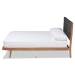 Baxton Studio Jarlan Modern and Contemporary Transitional Charcoal Fabric Upholstered and Walnut Brown Finished Wood King Size Platform Bed - BSOMG0078S-Charcoal/Walnut-King