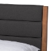 Baxton Studio Jarlan Modern and Contemporary Transitional Charcoal Fabric Upholstered and Walnut Brown Finished Wood King Size Platform Bed - BSOMG0078S-Charcoal/Walnut-King