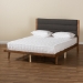 Baxton Studio Jarlan Modern and Contemporary Transitional Charcoal Fabric Upholstered and Walnut Brown Finished Wood King Size Platform Bed - BSOMG0078S-Charcoal/Walnut-King