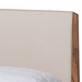 Baxton Studio Lenora Mid-Century Modern Beige Fabric Upholstered and Walnut Brown Finished Wood Full Size Platform Bed - BSOMG0077S-Beige/Walnut-Full