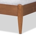 Baxton Studio Lenora Mid-Century Modern Beige Fabric Upholstered and Walnut Brown Finished Wood King Size Platform Bed - BSOMG0077S-Beige/Walnut-King