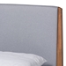 Baxton Studio Lenora Mid-Century Modern Grey Fabric Upholstered and Walnut Brown Finished Wood King Size Platform Bed - BSOMG0077S-Light Grey/Walnut-King