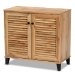 Baxton Studio Coolidge Modern and Contemporary Oak Brown Finished Wood 2-Door Shoe Storage Cabinet