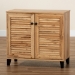 Baxton Studio Coolidge Modern and Contemporary Oak Brown Finished Wood 2-Door Shoe Storage Cabinet - BSOFP-01LV-Wotan Oak