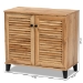 Baxton Studio Coolidge Modern and Contemporary Oak Brown Finished Wood 2-Door Shoe Storage Cabinet - BSOFP-01LV-Wotan Oak