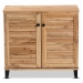 Baxton Studio Coolidge Modern and Contemporary Oak Brown Finished Wood 2-Door Shoe Storage Cabinet - BSOFP-01LV-Wotan Oak