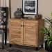 Baxton Studio Coolidge Modern and Contemporary Oak Brown Finished Wood 2-Door Shoe Storage Cabinet - BSOFP-01LV-Wotan Oak