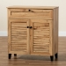 Baxton Studio Coolidge Modern and Contemporary Oak Brown Finished Wood 1-Drawer Shoe Storage Cabinet - BSOFP-02LV-Wotan Oak
