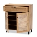 Baxton Studio Coolidge Modern and Contemporary Oak Brown Finished Wood 1-Drawer Shoe Storage Cabinet - BSOFP-02LV-Wotan Oak