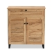 Baxton Studio Coolidge Modern and Contemporary Oak Brown Finished Wood 1-Drawer Shoe Storage Cabinet - BSOFP-02LV-Wotan Oak