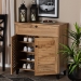 Baxton Studio Coolidge Modern and Contemporary Oak Brown Finished Wood 1-Drawer Shoe Storage Cabinet - BSOFP-02LV-Wotan Oak