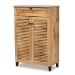 Baxton Studio Coolidge Modern and Contemporary Oak Brown Finished Wood 5-Shelf Shoe Storage Cabinet
