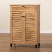 Baxton Studio Coolidge Modern and Contemporary Oak Brown Finished Wood 5-Shelf Shoe Storage Cabinet - BSOFP-03LV-Wotan Oak