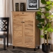 Baxton Studio Coolidge Modern and Contemporary Oak Brown Finished Wood 5-Shelf Shoe Storage Cabinet - BSOFP-03LV-Wotan Oak