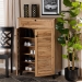 Baxton Studio Coolidge Modern and Contemporary Oak Brown Finished Wood 5-Shelf Shoe Storage Cabinet - BSOFP-03LV-Wotan Oak