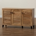 Baxton Studio Coolidge Modern and Contemporary Oak Brown Finished Wood 3-Door Shoe Storage Cabinet - BSOFP-04LV-Wotan Oak