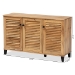Baxton Studio Coolidge Modern and Contemporary Oak Brown Finished Wood 3-Door Shoe Storage Cabinet - BSOFP-04LV-Wotan Oak
