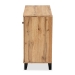 Baxton Studio Coolidge Modern and Contemporary Oak Brown Finished Wood 3-Door Shoe Storage Cabinet - BSOFP-04LV-Wotan Oak