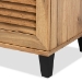 Baxton Studio Coolidge Modern and Contemporary Oak Brown Finished Wood 3-Door Shoe Storage Cabinet - BSOFP-04LV-Wotan Oak