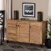 Baxton Studio Coolidge Modern and Contemporary Oak Brown Finished Wood 3-Door Shoe Storage Cabinet - BSOFP-04LV-Wotan Oak