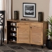 Baxton Studio Coolidge Modern and Contemporary Oak Brown Finished Wood 3-Door Shoe Storage Cabinet - BSOFP-04LV-Wotan Oak