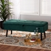 Baxton Studio Caine Modern and Contemporary Green Velvet Fabric Upholstered and Dark Brown Finished Wood Storage Bench - BSOFZD020108-Green Velvet-Bench