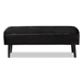 Baxton Studio Caine Modern and Contemporary Black Velvet Fabric Upholstered and Dark Brown Finished Wood Storage Bench - BSOFZD020108-Black Velvet-Bench
