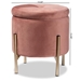 Baxton Studio Malina Contemporary Glam and Luxe Pink Velvet Fabric Upholstered and Gold Finished Metal Storage Ottoman - BSOFZD200335-Blush Pink Velvet-Ottoman