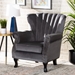 Baxton Studio Relena Classic and Traditional Grey Velvet Fabric Upholstered and Dark Brown Finished Wood Armchair - BSO904-Shiny Velvet Grey-Chair
