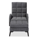 Baxton Studio Belden Modern and Contemporary Grey Velvet Fabric Upholstered and Black Metal 2-Piece Recliner Chair and Ottoman Set - BSOT-3-Velvet Grey-Chair/Footstool Set