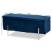 Baxton Studio Rockwell Contemporary Glam and Luxe Navy Blue Velvet Fabric Upholstered and Gold Finished Metal Storage Bench - BSOFZD0223-Navy Blue Velvet-Bench