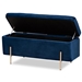 Baxton Studio Rockwell Contemporary Glam and Luxe Navy Blue Velvet Fabric Upholstered and Gold Finished Metal Storage Bench - BSOFZD0223-Navy Blue Velvet-Bench