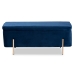 Baxton Studio Rockwell Contemporary Glam and Luxe Navy Blue Velvet Fabric Upholstered and Gold Finished Metal Storage Bench - BSOFZD0223-Navy Blue Velvet-Bench