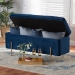 Baxton Studio Rockwell Contemporary Glam and Luxe Navy Blue Velvet Fabric Upholstered and Gold Finished Metal Storage Bench - BSOFZD0223-Navy Blue Velvet-Bench