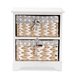 Baxton Studio Rianne Modern Transitional White Finished Wood 2-Basket Storage Unit - BSOTLM1801-White-2 Baskets