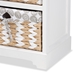 Baxton Studio Rianne Modern Transitional White Finished Wood 3-Basket Storage Unit - BSOTLM1802-White-3 Baskets