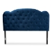 Baxton Studio Clovis Modern and Contemporary Navy Blue Velvet Fabric Upholstered Queen Size Headboard - BSOClovis-Navy Blue Velvet-HB-Queen