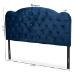 Baxton Studio Clovis Modern and Contemporary Navy Blue Velvet Fabric Upholstered Queen Size Headboard - BSOClovis-Navy Blue Velvet-HB-Queen