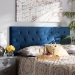 Baxton Studio Felix Modern and Contemporary Navy Blue Velvet Fabric Upholstered Full Size Headboard - BSOFelix-Navy Blue Velvet-HB-Full