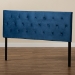 Baxton Studio Felix Modern and Contemporary Navy Blue Velvet Fabric Upholstered Full Size Headboard - BSOFelix-Navy Blue Velvet-HB-Full