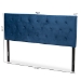 Baxton Studio Felix Modern and Contemporary Navy Blue Velvet Fabric Upholstered Full Size Headboard - BSOFelix-Navy Blue Velvet-HB-Full
