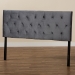 Baxton Studio Felix Modern and Contemporary Grey Velvet Fabric Upholstered Queen Size Headboard - BSOFelix-Grey Velvet-HB-Queen