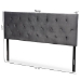 Baxton Studio Felix Modern and Contemporary Grey Velvet Fabric Upholstered Queen Size Headboard - BSOFelix-Grey Velvet-HB-Queen