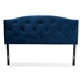 Baxton Studio Leone Modern and Contemporary Navy Blue Velvet Fabric Upholstered Full Size Headboard - BSOLeone-Navy Blue Velvet-HB-Full