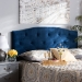 Baxton Studio Leone Modern and Contemporary Navy Blue Velvet Fabric Upholstered Queen Size Headboard - BSOLeone-Navy Blue Velvet-HB-Queen