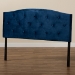 Baxton Studio Leone Modern and Contemporary Navy Blue Velvet Fabric Upholstered Queen Size Headboard - BSOLeone-Navy Blue Velvet-HB-Queen