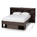 Baxton Studio Dexton Modern and Contemporary Dark Brown Finished Wood Queen Size Platform Storage Bed - BSOSEBED13031026-Modi Wenge-Queen