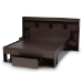 Baxton Studio Dexton Modern and Contemporary Dark Brown Finished Wood Queen Size Platform Storage Bed - BSOSEBED13031026-Modi Wenge-Queen